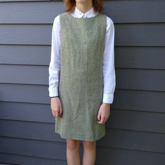 Vintage | Dresses | 96s 60s Plaid Jumper Dress Xs Xxs | Poshmark